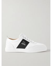 Christian Louboutin - Retro Sneakers aus Canvas mit Besatz aus vollnarbigem Leder - Lyst