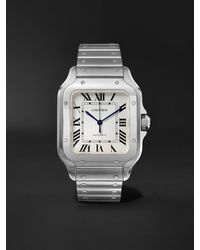 Cartier - Santos Automatic 35.6mm Interchangeable Stainless Steel And Leather Watch - Lyst
