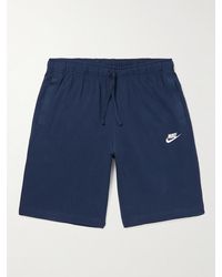 Nike - Straight-leg Logo-embroidered Cotton-jersey Drawstring Shorts - Lyst