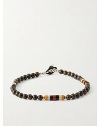 Mikia - Sterling Silver Bronzite And Jasper Beaded Bracelet - Lyst