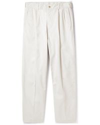 Orslow - Two Tuck Wide-leg Cotton-twill Trousers - Lyst