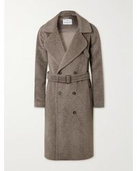 Kingsman - Double-breasted Belted Alpaca And Wool-blend Coat - Lyst