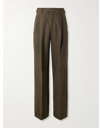Loro Piana - Hubert Pleated Wool And Cashmere-Blend Wide-Leg Trousers - Lyst
