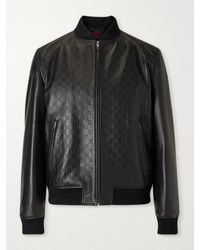 Gucci - Logo-Debossed Padded Leather Bomber Jacket - Lyst