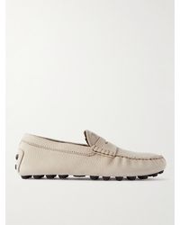 Tod's - City Shearling-lined Nubuck Driving Shoes - Lyst
