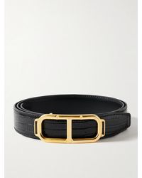 Tom Ford - 3cm Glossed Croc-effect Leather Belt - Lyst