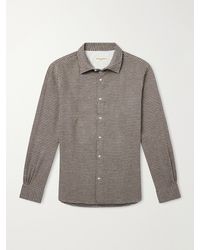 Officine Generale - Giacomo Houndstooth Cotton-Flannel Shirt - Lyst