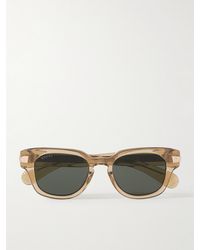 Gucci - Sonnenbrille mit D-Rahmen aus Azetat mit goldfarbenen Details - Lyst