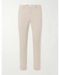 Canali - Tapered Stretch Cotton-Twill Trousers - Lyst