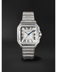 Cartier - Santos Automatic Medium Stainless Steel Interchangeable Watch, Ref. Wssa0029 - Lyst