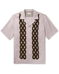 Dries Van Noten - Camp-collar Embellished Velvet-trimmed Twill Shirt - Lyst