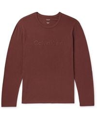 Calvin Klein - Logo-embroidered Cotton-blend Pyjama Top - Lyst