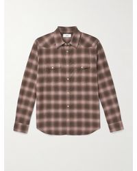MR P. - Checked Organic Cotton-flannel Western Shirt - Lyst