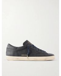 Golden Goose - Super-Star Distressed Full-Grain Leather Sneakers - Lyst