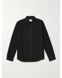 Folk - Button Down-Collar Cotton-Flannel Shirt - Lyst