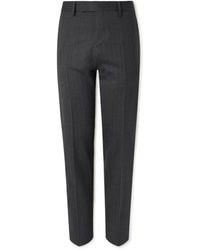 Lardini - Straight-Leg Virgin Wool-Blend Herringbone Suit Trousers - Lyst
