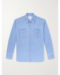 NN07 - Ricky 50015 Denim Western Shirt - Lyst