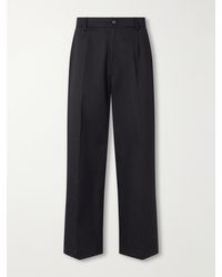 NAHMIAS - Volume Wide-Leg Pleated Cotton Trousers - Lyst