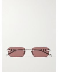Gucci - Rectangular-Frame Rimless-Tone Sunglasses - Lyst