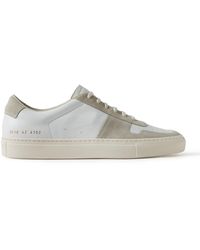 Common Projects - Bball Suede-trimmed Leather Sneakers - Lyst