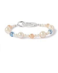 Hatton Labs - Xl Pebbles Silver Pearl Bracelet - Lyst