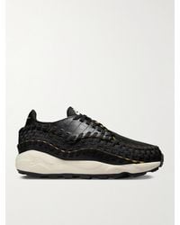 Nike - Air Footscape Stretch-knit And Croc-effect Leather Sneakers - Lyst