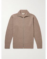 John Smedley - Mallam Ribbed Recycled-Cashmere And Merino Wool-Blend Zip-Up Cardigan - Lyst