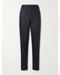 Sunspel - Tapered Stretch Wool And Cashmere-Blend Flannel Trousers - Lyst