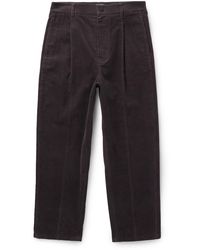 LE17SEPTEMBRE - Straight-leg Pleated Cotton-corduroy Trousers - Lyst