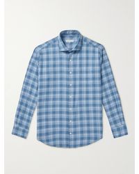 Peter Millar - Fillmore Spread-collar Checked Cotton-twill Shirt - Lyst