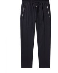 FRAME - Tapered Wool-blend Flannel Drawstring Trousers - Lyst