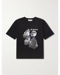 Remi Relief - Howling Wolves Printed Cotton-Jersey T-Shirt - Lyst