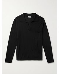 Saint Laurent - Logo-embroidered Wool Polo Shirt - Lyst