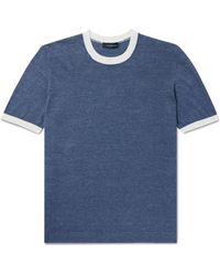 Thom Sweeney - Cotton And Linen-blend T-shirt - Lyst