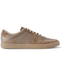 Common Projects - Bball Suede-trimmed Leather Sneakers - Lyst