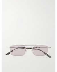 Gucci - Interlocking G-detailed Square-frame Silver-tone Sunglasses - Lyst