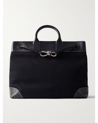 Bottega Veneta - Bristol Embellished Leather-Trimmed Canvas Tote Bag - Lyst