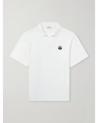FRAME - Logo-Embroidered Cotton-Piqué Polo Shirt - Lyst