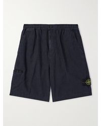Stone Island - Straight-leg Linen And Nylon-blend Bermuda Shorts - Lyst