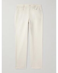STÒFFA - Straight-leg Cotton And Linen-blend Twill Trousers - Lyst