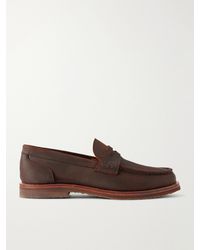 MR P. - Waxed-Effect Suede Penny Loafers - Lyst