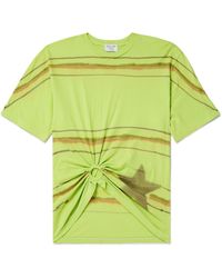 Collina Strada - Cropped Striped Cotton-jersey T-shirt - Lyst
