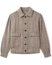 De Petrillo - Herringbone Wool-blend Jacket - Lyst