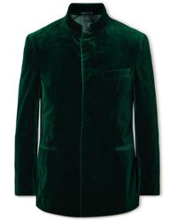 Kingsman - Argylle Nehru-collar Cotton-velvet Jacket - Lyst