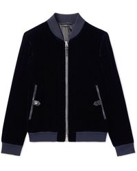 Tom Ford - Full-Grain Leather-Trimmed Velvet Bomber Jacket - Lyst