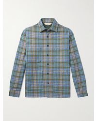 Aspesi - Checked Wool-Blend Overshirt - Lyst