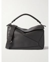 Loewe - Puzzle Edge Large Umhängetasche aus vollnarbigem Leder mit Logoprägung - Lyst