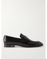 Tom Ford - Bailey Embellished Croc-effect Leather Loafers - Lyst