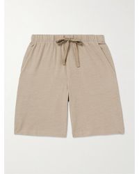 Hanro - Straight-leg Stretch-cotton And Linen-blend Jersey Drawstring Shorts - Lyst