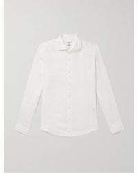 Altea - Mercer Slim-fit Garment-dyed Washed-linen Shirt - Lyst